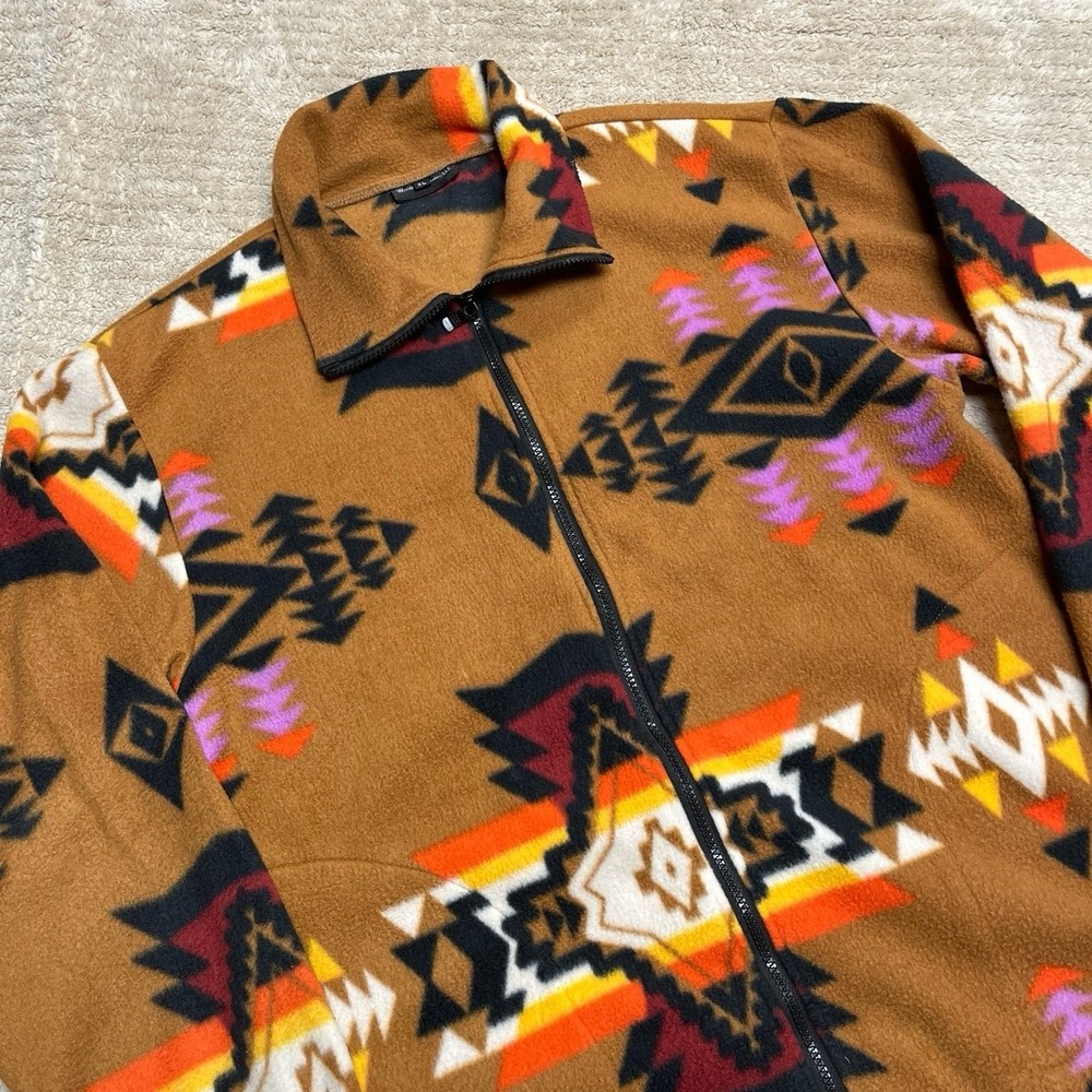 Vintage Style Aztec Southwestern Fleece Jacket - Western Blankets LLC - Size XL
